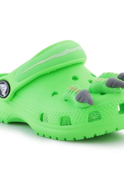 Crocs Dětské Dino Pantofle - Zelené