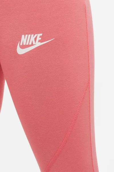 Nike Dívčí Oranžové Sportovní Legíny s Elastickým Pasem Nike SPORTSWEAR