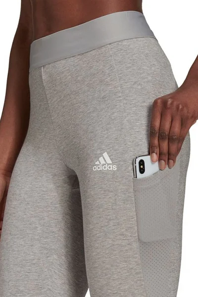 Dámské šedé 7/8 legíny adidas AeroReady s kapsou