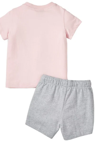 Růžovo-šedý dívčí set Puma Minicats Tee Short Set Jr 845839-36