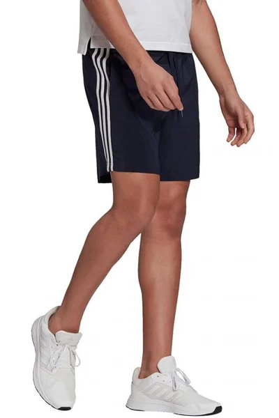 Tmavomodré tréninkové šortky adidas Aerore Essentials s pruhy