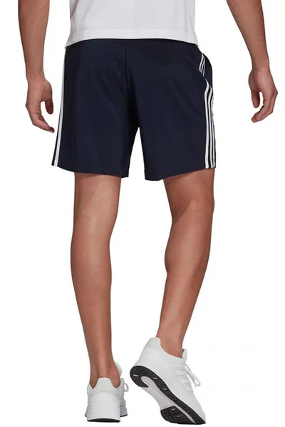 Tmavomodré tréninkové šortky adidas Aerore Essentials s pruhy