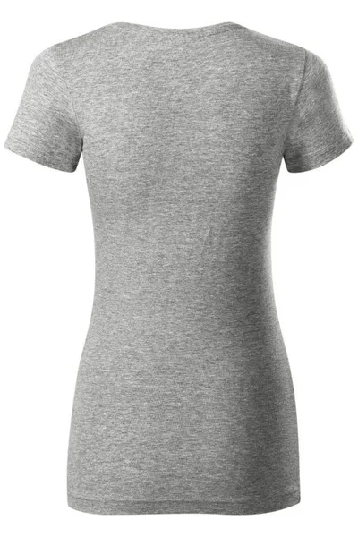 Šedé dámské tričko s vypasovaným střihem Malfini