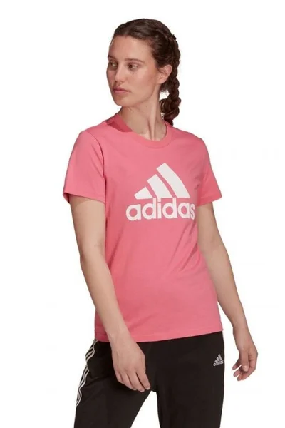Růžové sportovní tričko adidas pro ženy