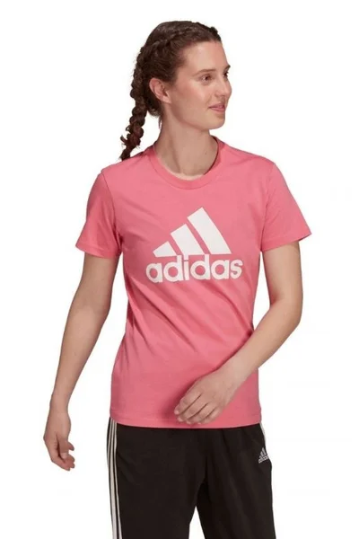 Růžové sportovní tričko adidas pro ženy