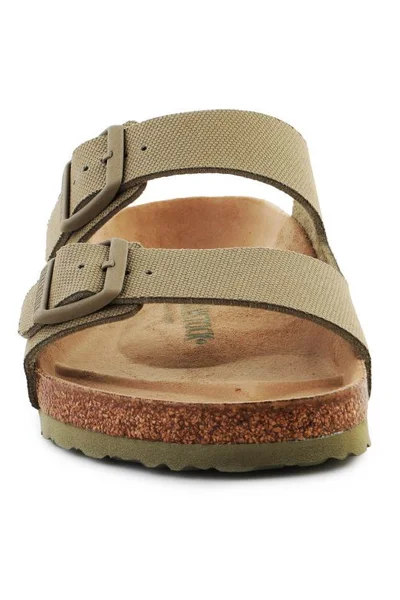 Birkenstock Vegan Plátěné Žabky Khaki