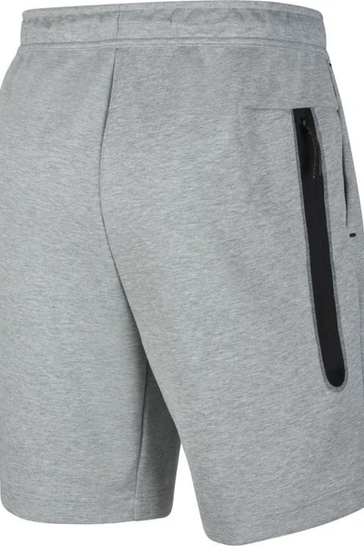 Dětské šedé kraťasy Nike Tech Fleece pro trénink