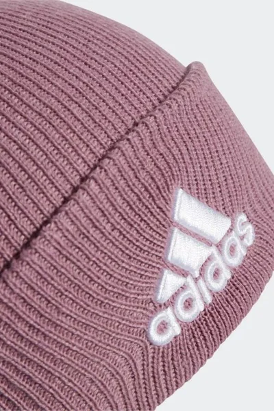 Zimní adidas čepice Classic Ribbed s ohrnovacím okrajem růžová