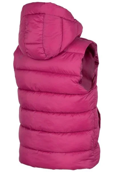Dívčí růžová vesta s kapucí 4F