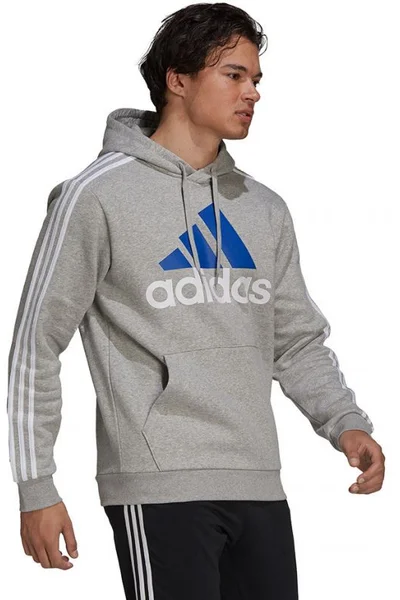 ADIDAS Pánská šedá mikina s kapucí Essentials