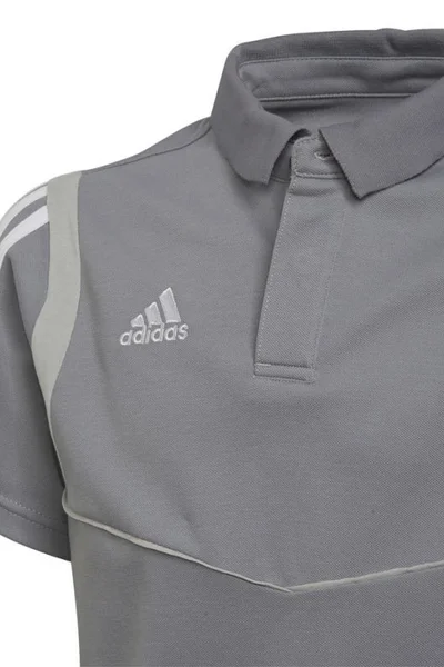 Dětská šedá bavlněná polokošile Adidas Tiro 19 JR DW4737