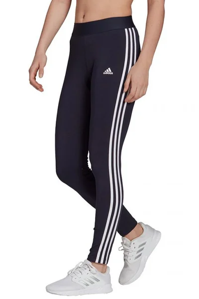 Černé dámské legíny adidas Essentials 3S s červenými pruhy