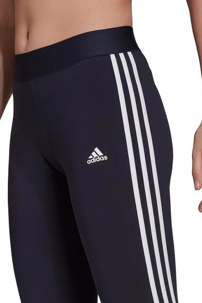 Černé dámské legíny adidas Essentials 3S s červenými pruhy