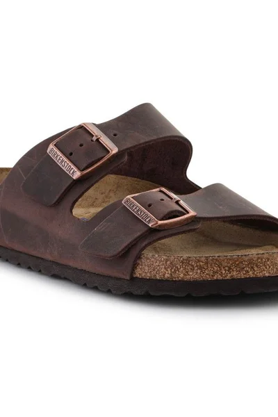 Kožené žabky Birkenstock Arizona s korkovou stélkou