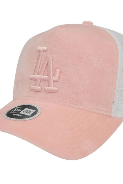 New Era Dámská Růžová Velour LA Dodgers Trucker Kšiltovka