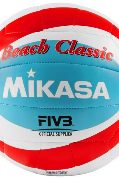 Plážový volejbal míč Mikasa Beach Classic bílo-červeno-modrý