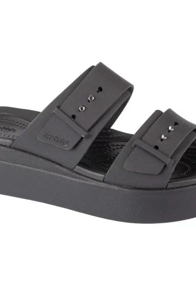 Crocs Brooklyn - Dámské černé žabky na klínku