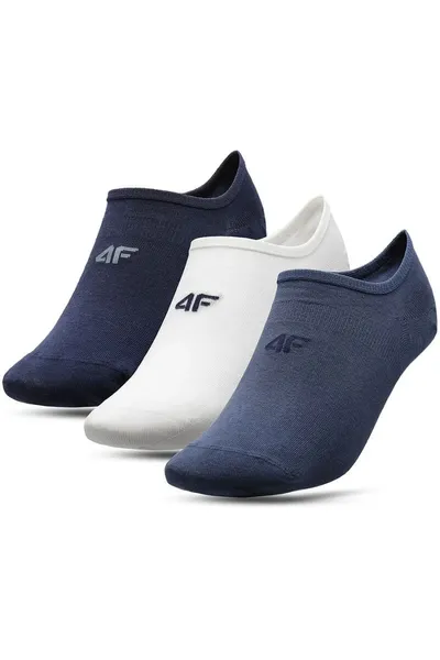 Bílé a modré kotníkové ponožky 4F M H4L21-SOM005 31S