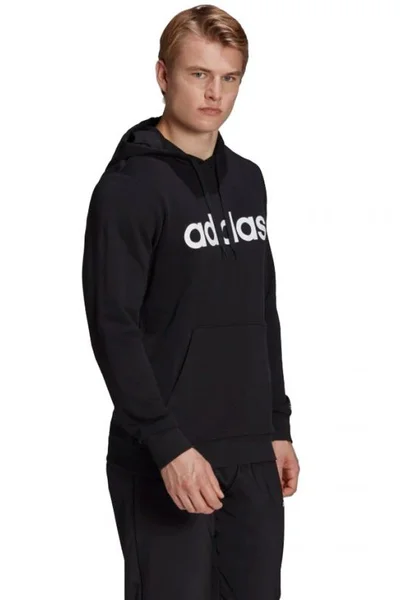 Černá pánská mikina s kapucí ADIDAS Essentials Linear