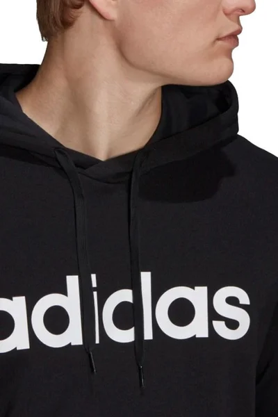 Černá pánská mikina s kapucí ADIDAS Essentials Linear