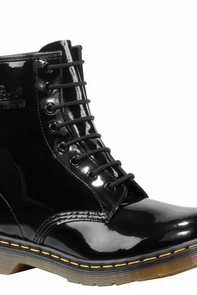 Dr Martens Černé lakované osmidírkové boty AirWair