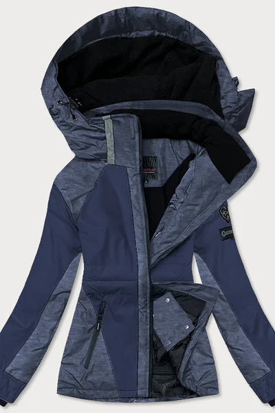 Tmavě modrá/melanžová dámská zimní lyžařská bunda JUSTPLAY