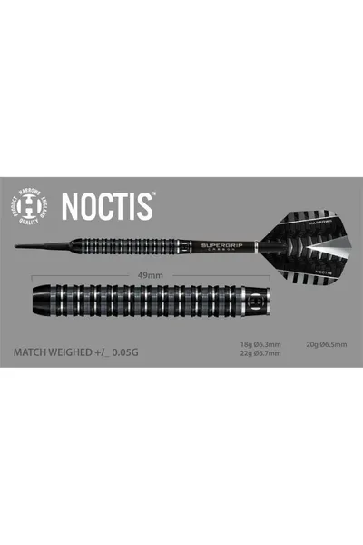 Černo-šedé šipky Harrows Noctis 90% Softip HS-TNK-000016015