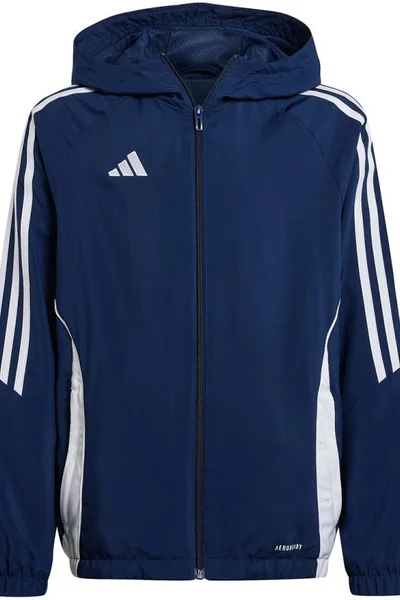 Dětská tmavě modrá bunda Adidas Tiro s kapucí