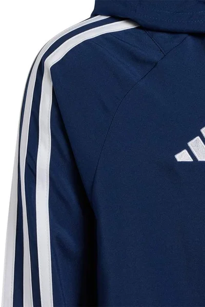 Dětská tmavě modrá bunda Adidas Tiro s kapucí