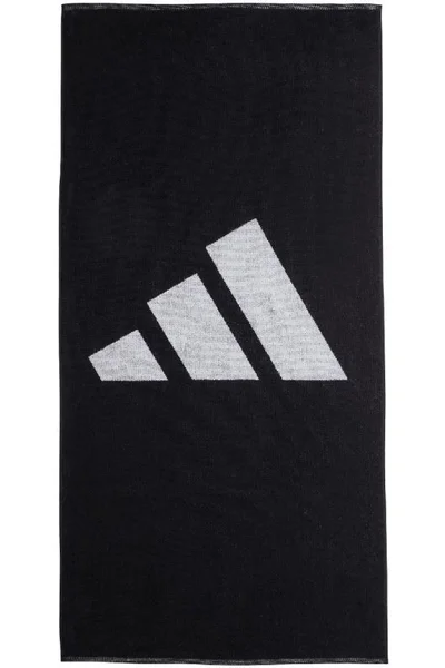 Černobílý ručník adidas 3BAR L s froté strukturou