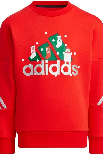 Adidas Dětská Vánoční Teplákovka Červená a Tmavě Modrá