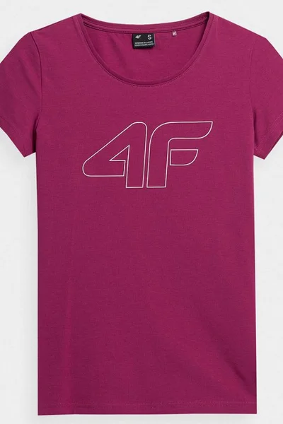 Tmavě růžové dámské tričko 4F s kulatým výstřihem