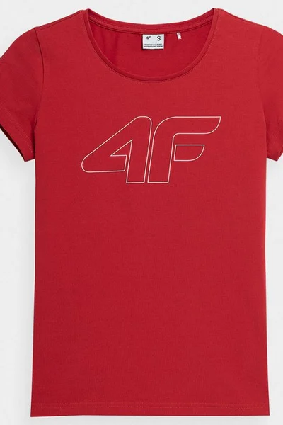 Dámské červené tričko  4F