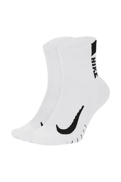 Bílo-černé sportovní ponožky Nike Multiplier Ankle 2 pack SX7556-100
