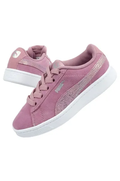 Růžové dětské boty Puma Vikky Jr 373166 02
