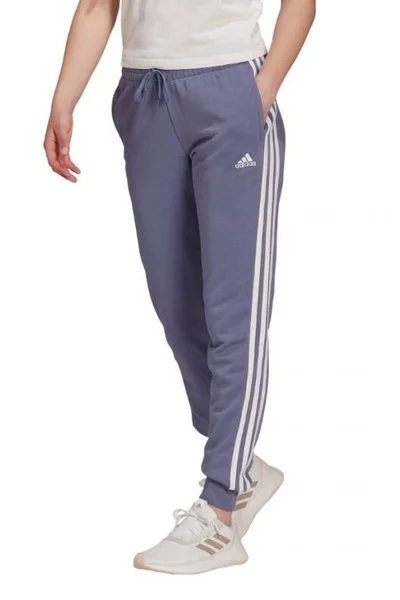 Dámské kalhoty adidas Essentials French Terry 3-Stripes fialové