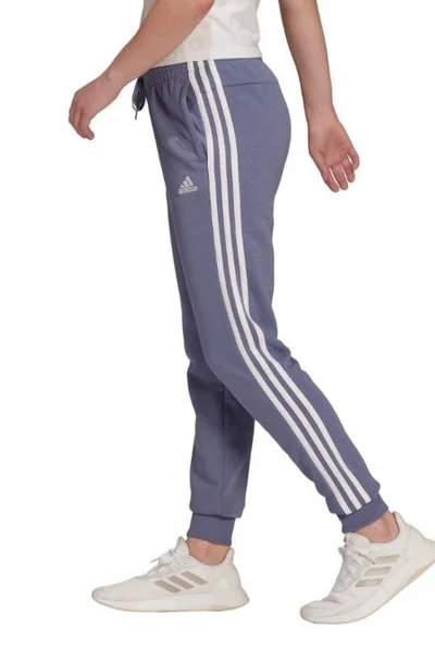 Dámské kalhoty adidas Essentials French Terry 3-Stripes fialové