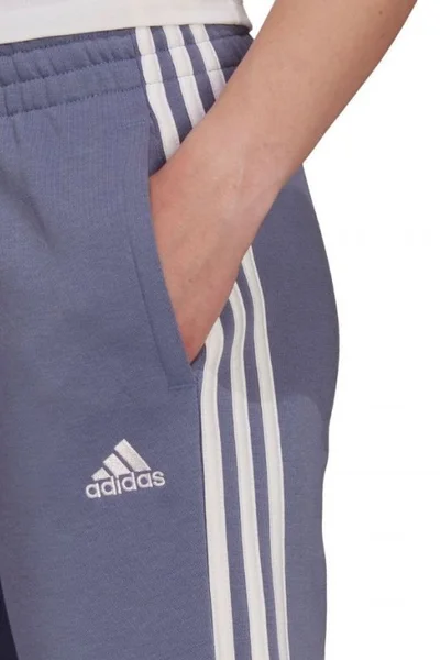 Dámské kalhoty adidas Essentials French Terry 3-Stripes fialové