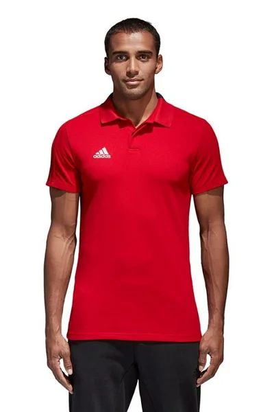 Pánské červené fotbalové polotričko Adidas Condivo 18 CO Polo M CF4376