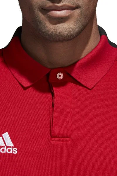 Pánské červené fotbalové polotričko Adidas Condivo 18 CO Polo M CF4376