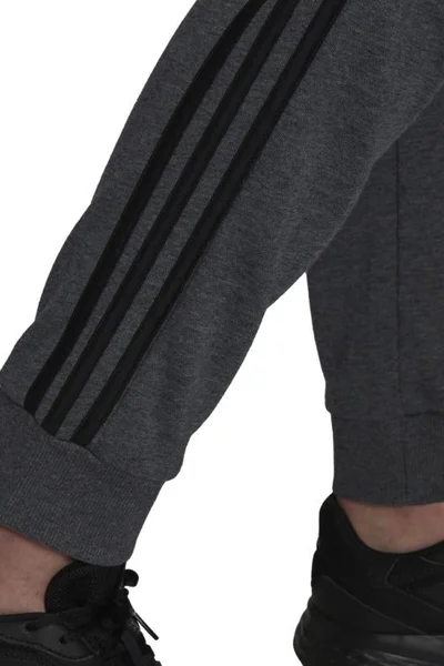 Šedé pánské tepláky Adidas s třemi pruhy