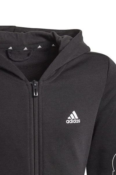 Adidas Dívčí Černá Mikina s Velkým Logem