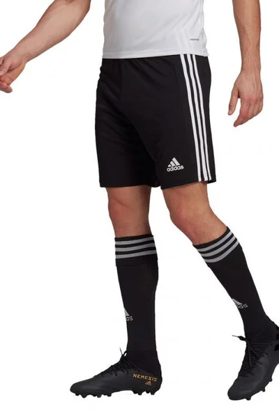 Pánské černo-bílé sportovní šortky Adidas Squadra