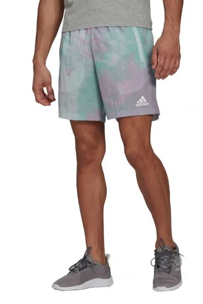 Adidas Essentials pánské šortky Tie-Dye fialovo-zelené