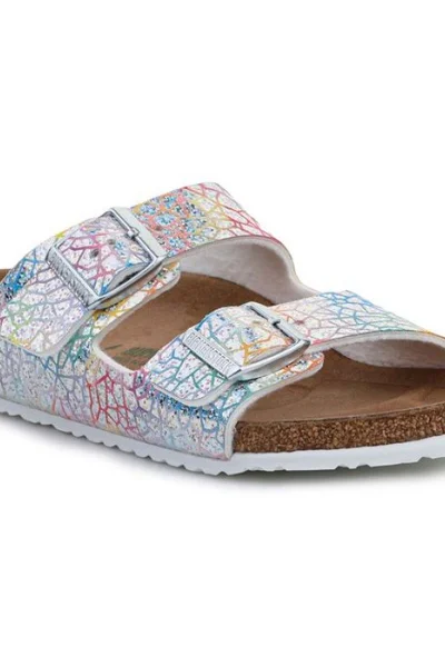 Dětské pantofle Birkenstock Arizona Kids Flashy Hologram Silver