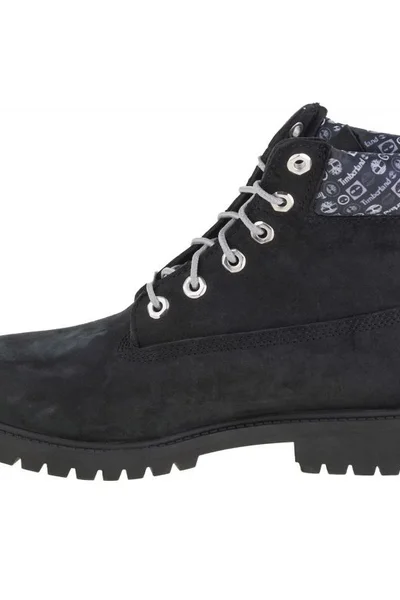 Timberland Dětské Zimní Kožené Boty Černé