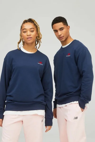 Unisex bavlněná mikina New Balance Essentials tmavě modrá