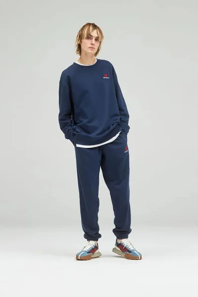 Unisex bavlněná mikina New Balance Essentials tmavě modrá