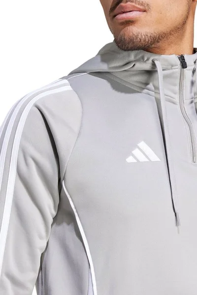 Sportovní pánská mikina s kapucí adidas Tiro IR7551 šedá