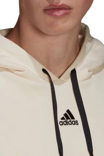 Adidas Pánská Mikina Studio Lounge Fleece s Kapucí Béžová